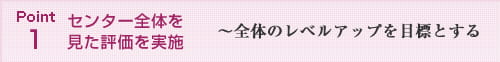 Point1 センター全体を見た評価を実施