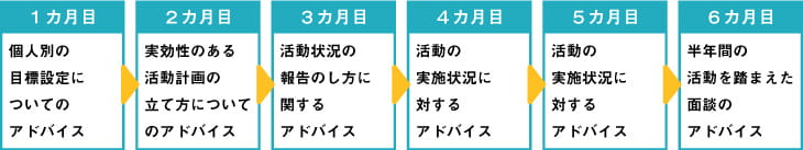 6カ月間のアドバイザーによる支援のイメージ