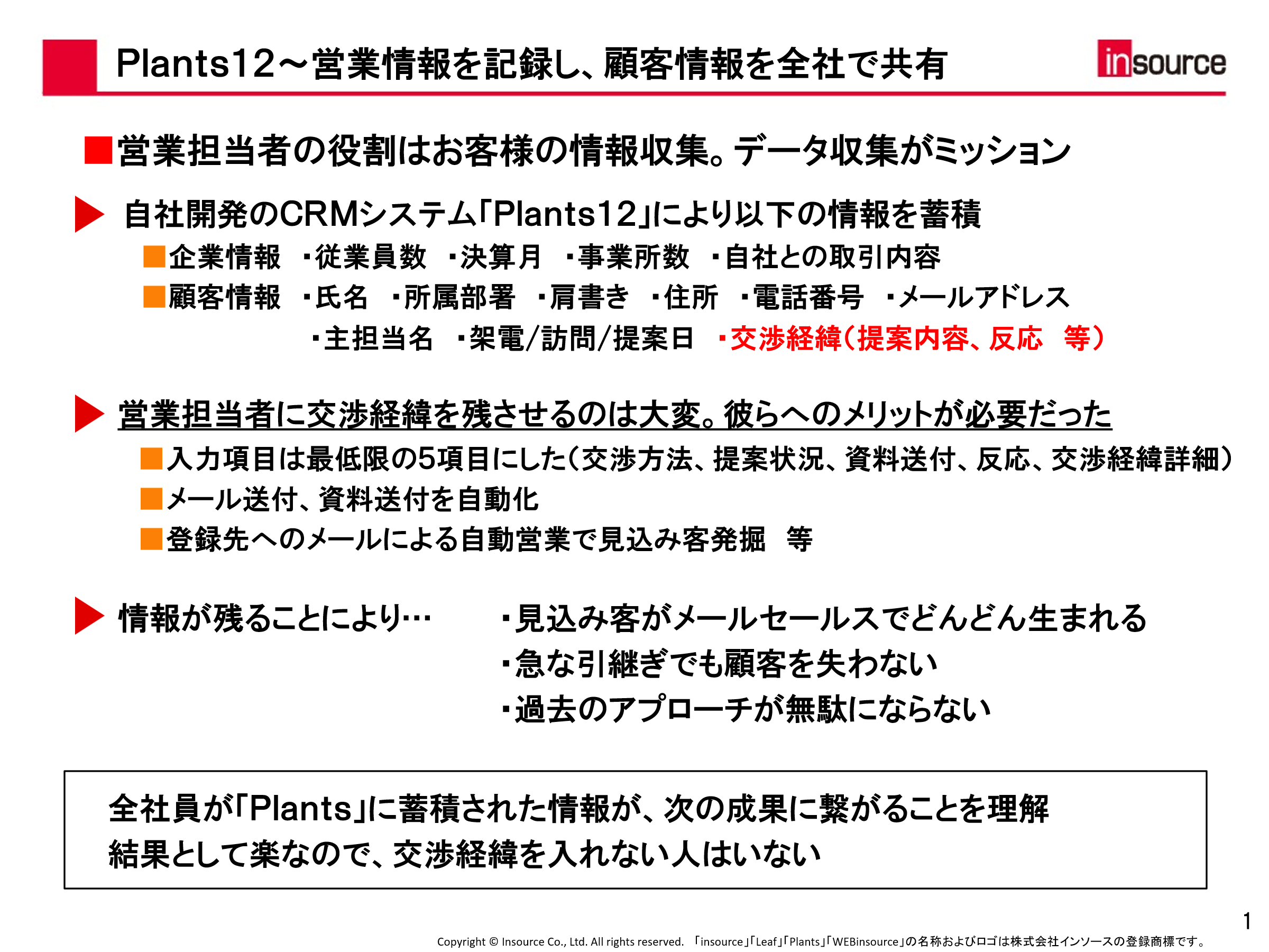 Plants12～営業情報を記録し、顧客情報を全社で共有
